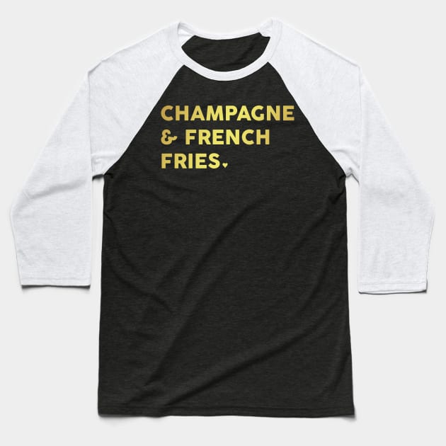 Champagne Baseball T-Shirt by irvtolles